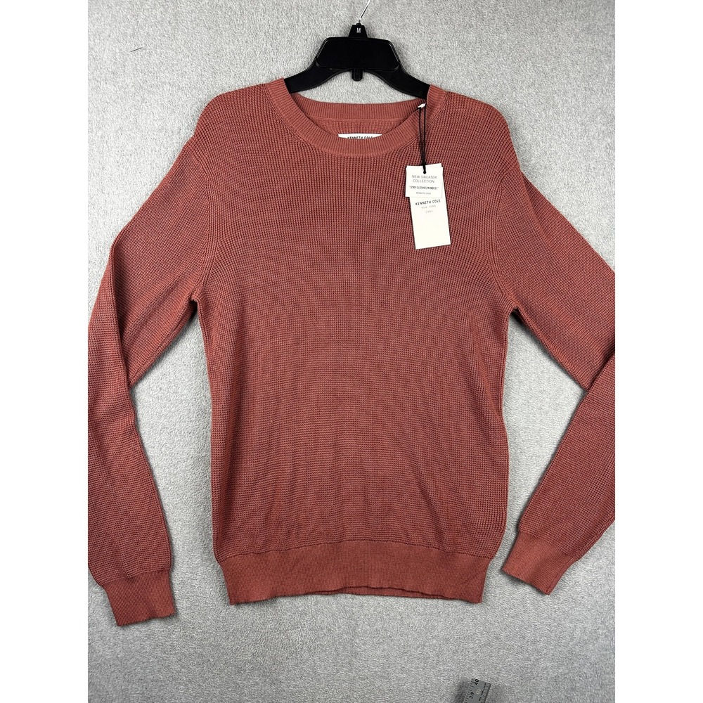 Kenneth Cole Sweater Mens Medium Pink Heather Crewneck Pullover Knit Soft New